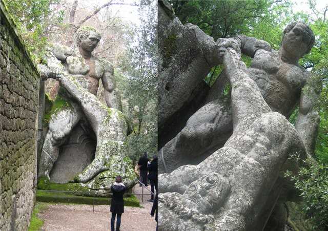 Скульптуры из натурального камня Сакро Боско